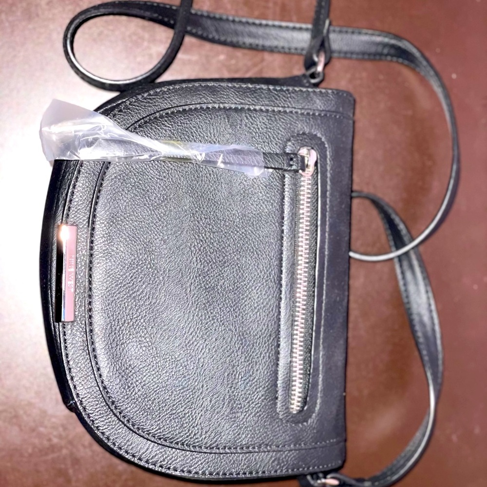 Nine West Black Leather CrossBody Purse.